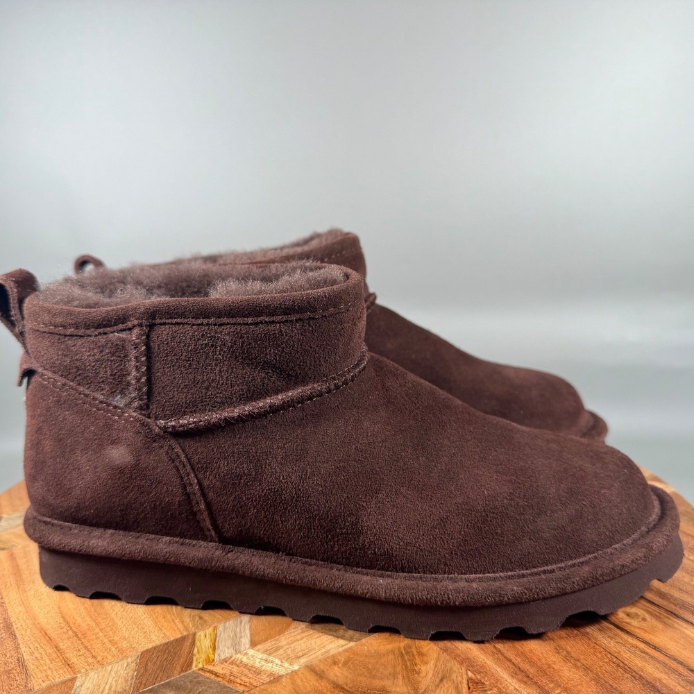 Bearpaw Alyssa Women 7 Chocolate Brown Suede Mini‎ Winter Boots 2130W-205